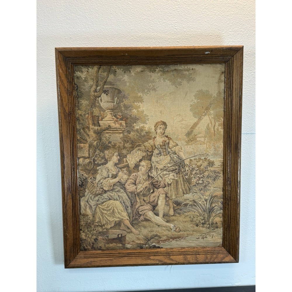 Vintage French‎ Romantic Décor Tapestry Goblins Medieval Art 18/23 Inches